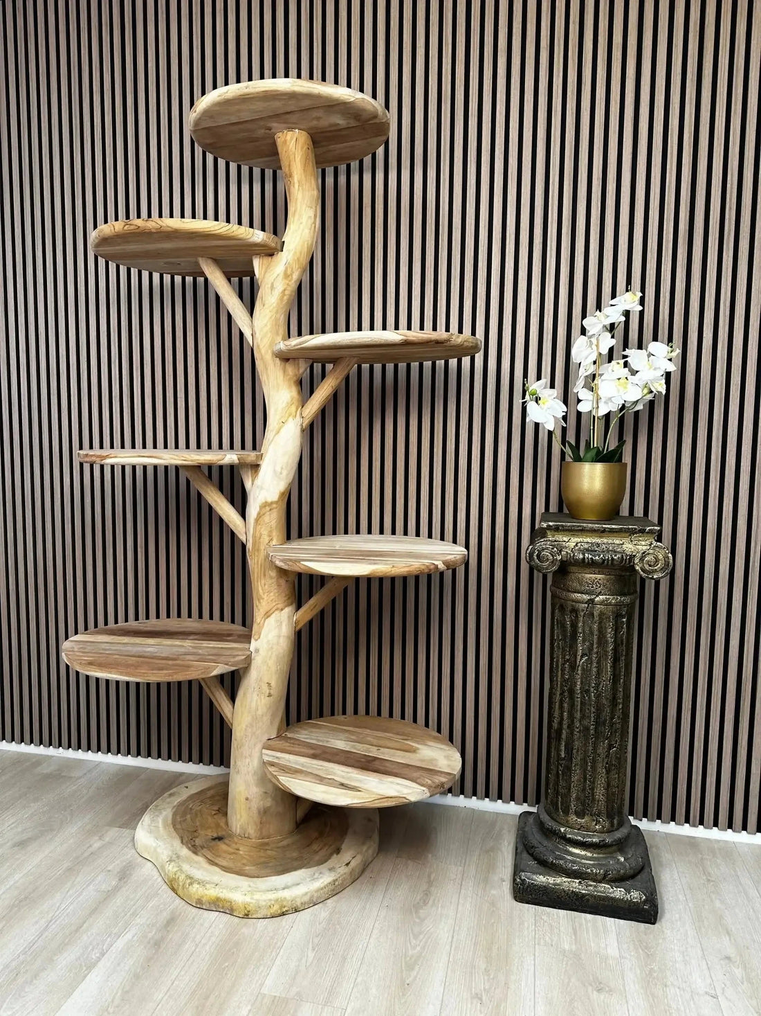 XXL Teak Houten Krabpaal | 200cm Hoog | Handgemaakt - TropiCasa.nl