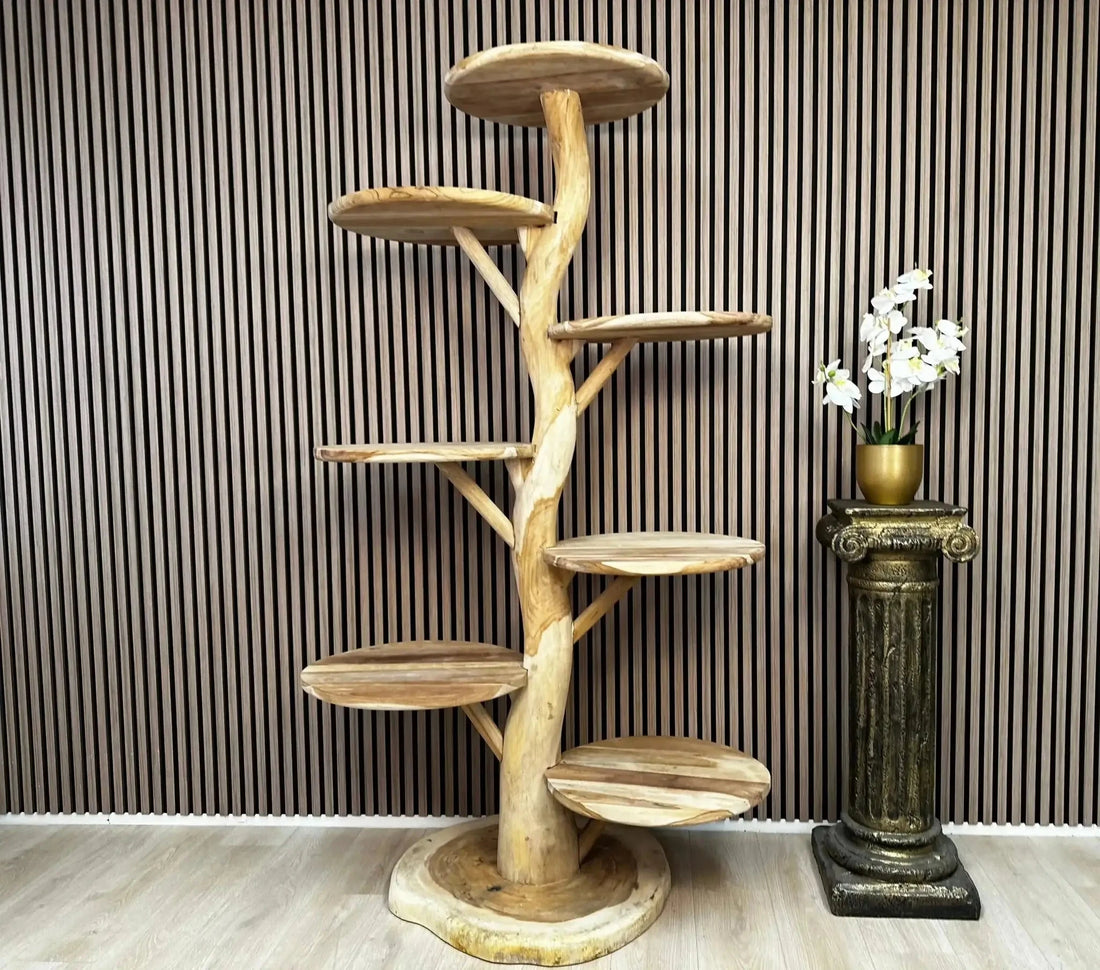 XXL Teak Houten Krabpaal | 200cm Hoog | Handgemaakt - TropiCasa.nl