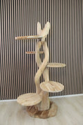 Teak Houten Gedraaide Krabpaal | 155cm Hoog | Handgemaakt - TropiCasa.nl