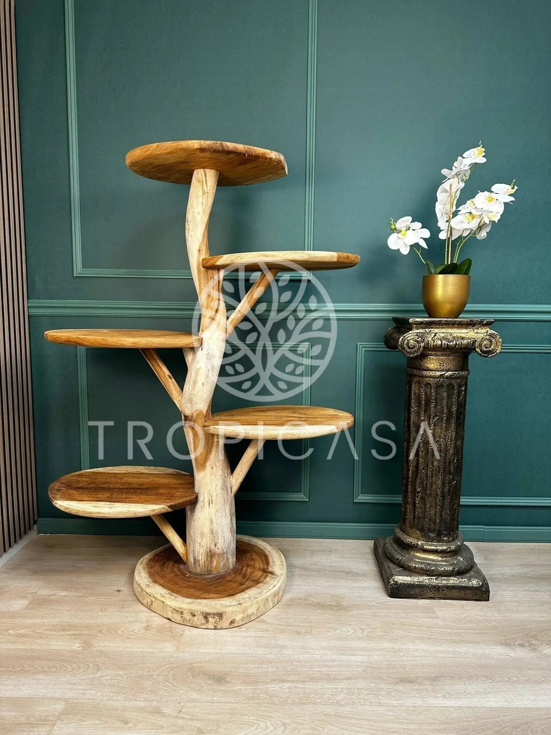 Large Suar Houten Krabpaal | 155cm Hoog | Handgemaakt - TropiCasa.nl