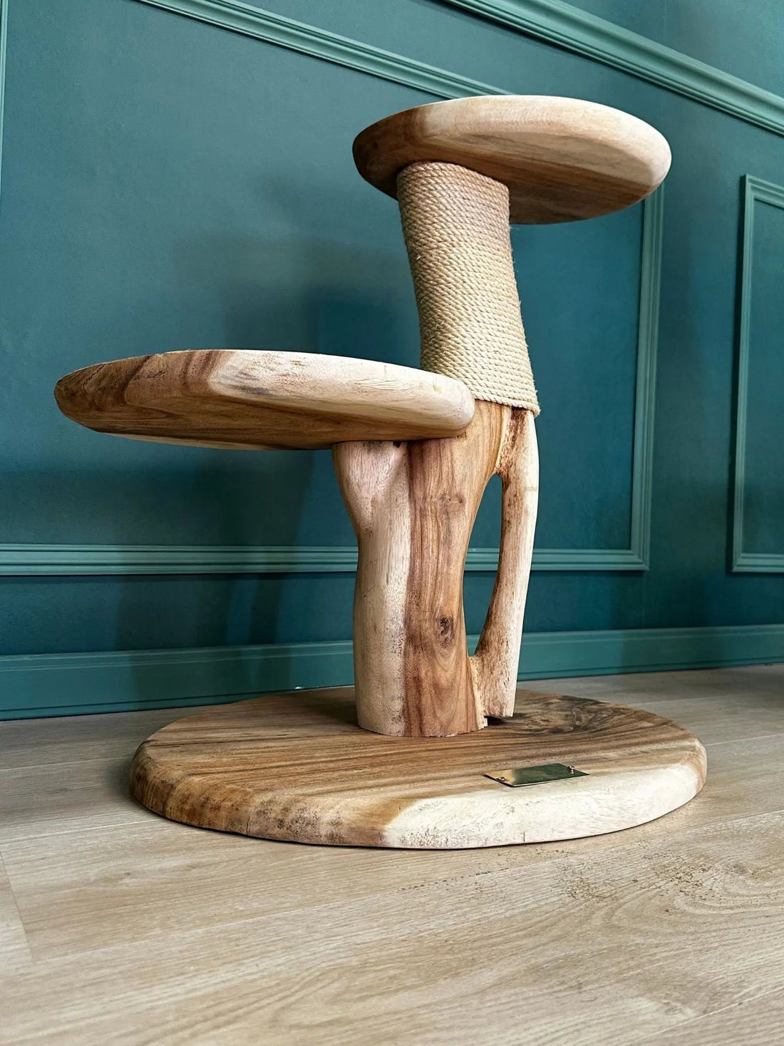 Suar Houten Kitten Krabpaal met Krabtouw - 55cm hoog - TropiCasa.nl